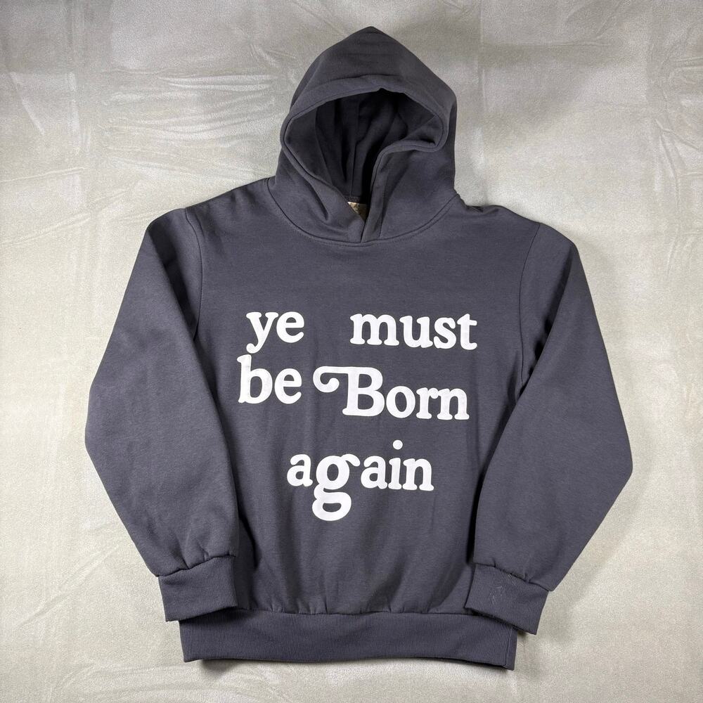 Ye Must Be Born Again‎ Hoodie Gray Graphic Pullover Kanye Inspired Mens M